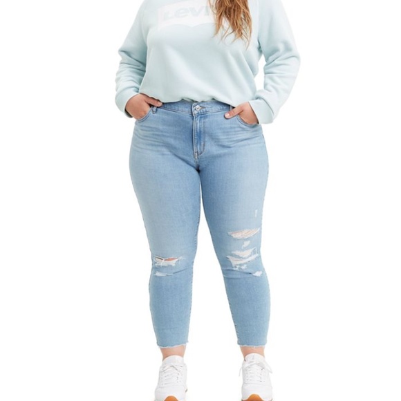 Levi's Denim - LEVI'S Plus Size 711 Destructed Skinny Ankle Jeans
